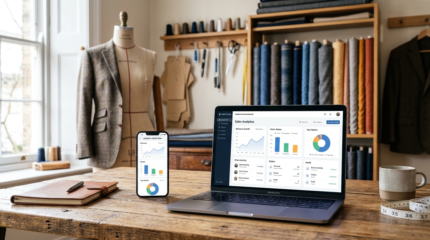 Sew U Dashboard Mockup on Laptop and Phone